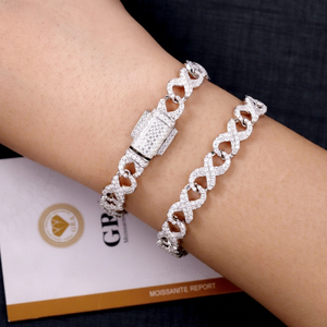 Hip Hop 8mm <b>Infinity</b> Link Moissanite <b>Bracelet</b> Jewelry S925 Silver <b>Bracelet</b> for Man Women VVS Moissanite Diamond Cuban <b>Bracelet</b> - Product Image 1