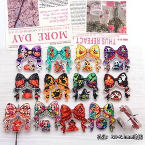 Set <span class=keywords><strong>de</strong></span> Adornos <span class=keywords><strong>de</strong></span> Halloween: Calabaza, Fantasma y Cuentas Acrílicas en Forma <span class=keywords><strong>de</strong></span> Lazo para Bolsos, Horquillas y Bolígrafos - Product Image 1