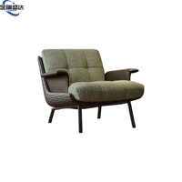 Fauteuil d'appoint en cuir italien de qualité supérieure JRSD, fauteuil à dossier haut moderne pour la maison/le bureau/l'hôtel