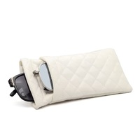 Estuche Portátil para Gafas de Doble Capa de Cuero PU Suave con Correa de Transporte, Bolsa Impermeable para Guardar Lentes