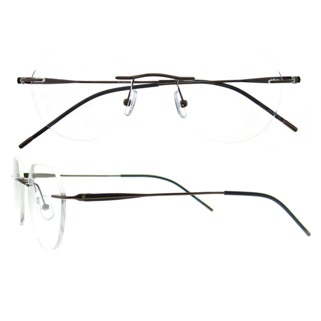 New Design Models of Glasses Frames Optical Rimless Titanium Ladies Eyeglasses Frame
