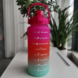 Amerikaanse Stijl Sport Water Cup Gradiënt Kleur Waterfles Voor Volwassenen Draagbare Outdoor Reizen Gym Plastic Fles Drinkwaren