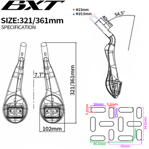 BXT 碳纤维车把 三铁三项 计时赛 碳纤维自行车加长 TT 车把 适用于空气动力车把 固定齿轮/公路自行车 - Product Image 4
