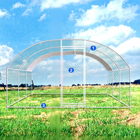 Poulailler extérieur pour la maison et la ferme 2*3*2m, structure en acier galvanisé et enclos en grillage hexagonal pour volailles