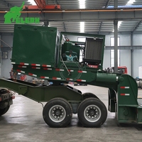 Truk Trailer Angkut Beroda Putar 360 Derajat, Kendaraan Panjang, Trailer Low Bed di Jalan Lereng Tinggi