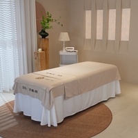 Drap plat de massage en microfibre douce kaki, ultra-léger, résistant aux taches et aux plis, personnalisable