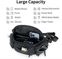 Nouveau sac de poitrine sportif fonctionnel en nylon uni pour homme, grande capacité, sac à dos imperméable, sac bandoulière multifonctionnel