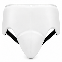 Ceinture de protection inguinale blanche amovible pour hernie, idéale pour l'entraînement de boxe et les arts martiaux