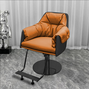 Chaise de coiffure professionnelle réglable en hauteur avec pompe, inclinable, pour salon de beauté, barbier, cosmétique, à roulettes, noire, pour la maison et le bureau - Product Image 3