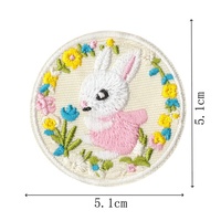 Patch brodé personnalisé en forme de lapin mignon, à appliquer sans couture, pour vêtements d'enfants