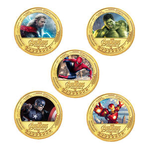 5 Monedas Conmemorativas de Oro con Temática de Películas de Marvel, Colección y Regalo de Monedas Bañadas en Oro de los Vengadores - Product Image 1
