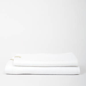 Ensemble de 2 serviettes en coton pour le visage et le bain, design gaufré à l'extérieur avec un côté intérieur doux sans torsion, pour la salle de bain et l'hôtel - Product Image 5