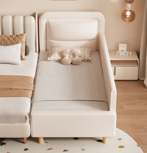 <span class=keywords><strong>Cama</strong></span> Empalmable de Madera Maciza para Niños <span class=keywords><strong>Cuna</strong></span> con Barandilla Ancha <span class=keywords><strong>Cama</strong></span> Empalmable de Dibujos Animados para Niño y Niñ<span class=keywords><strong>a</strong></span> - Product Image 2