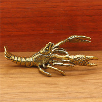 Ornement Homard en Cuivre Massif Fait Main, Artisanat Vintage, Figurine de Bureau et Objet d'Érudit, Objets de Collection, Décoration d'Intérieur Chinoise
