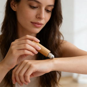 Flacons à bille en verre rechargeables pour échantillons de parfum avec billes en acier inoxydable 10 ml – Flacons roll-on en bambou - Product Image 6