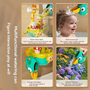 Jouet de <span class=keywords><strong>bain</strong></span> pour bébé, arrosoir fleur, jouet de piscine et de baignoire avec ventouse puissante, jouet girafe pour le temps sur le ventre, cadeaux de douche pour enfants - Product Image 5