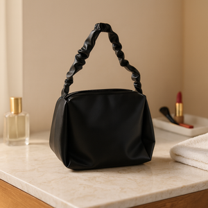 Bolsa de cosméticos personalizada de cuero 2025, bolsa de maquillaje impermeable con cremallera para viaje - Product Image 3