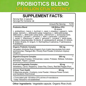 Capsules de probiotiques OEM 120 milliards de UFC, 36 souches, prébiotiques et enzymes digestives pour un soutien ultime de la santé intestinale - Product Image 2