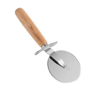 Резак для пиццы премиум класса из нержавеющей стали резак для пиццы супер острый слайсер с деревянной ручкой резак для пиццы - Product Image 1