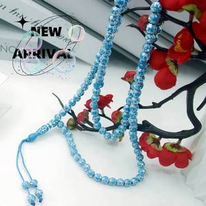 Duradero y brillante, collar de oración islámico YASEEN de resina de 6 mm con 99 cuentas y brillantes pedrerías de flor de ciruelo, joyería islámica. - Product Image 1
