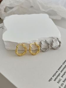 Dylam Exclusive Design Tiny S925 <b>Silver</b> Rhodium 18K Gold Plated Twisted Irregular <b>Clip</b> on Hoop Earrings for Women Jewelry - Product Image 2