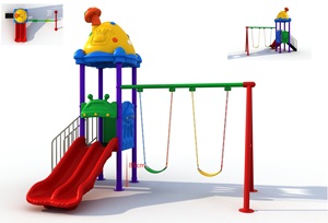 Cao bấm vào composable đầy màu sắc của trẻ em nhiều phim hoạt hình nhựa trượt tùy chỉnh trẻ em ngoài trời sân vườn sân chơi LLDPE thép - Product Image 2