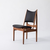 Chaise de salle à manger Little Chief en bois de frêne massif, style chinois, revêtement en cuir, mobilier pour la maison, l'hôtel et l'hébergement touristique
