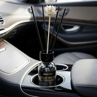 Diffuseur de parfum de voiture en verre à bâtonnets en rotin, aux huiles essentielles naturelles écologiques, parfum de luxe pour hôtels 5 étoiles, avec fiche de données de sécurité (MSDS)