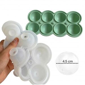 Moule à glaçons en silicone 8 cavités, antiadhésif, sans BPA, facile à nettoyer, idéal pour les cocktails, le café et plus encore, qualité alimentaire, pour congélateur et cuisine - Product Image 1