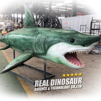 Requin animatronique grandeur nature pour les aires de jeux pour enfants, les centres commerciaux, les parcs d'attractions, fabriqué en métal, silicone et acier