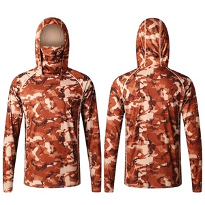 Vêtements de pêche pour hommes, sublimation, respirant, UPF 50+, sweat à capuche de pêche avec protection du visage, vêtements de pêche - Product Image 1