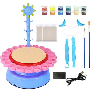 Kit de arte artesanal para niños, máquina de alfarería, juego de paleta de pintura artesanal, <span class=keywords><strong>juguete</strong></span> educativo, alfarería eléctrica - Product Image 1
