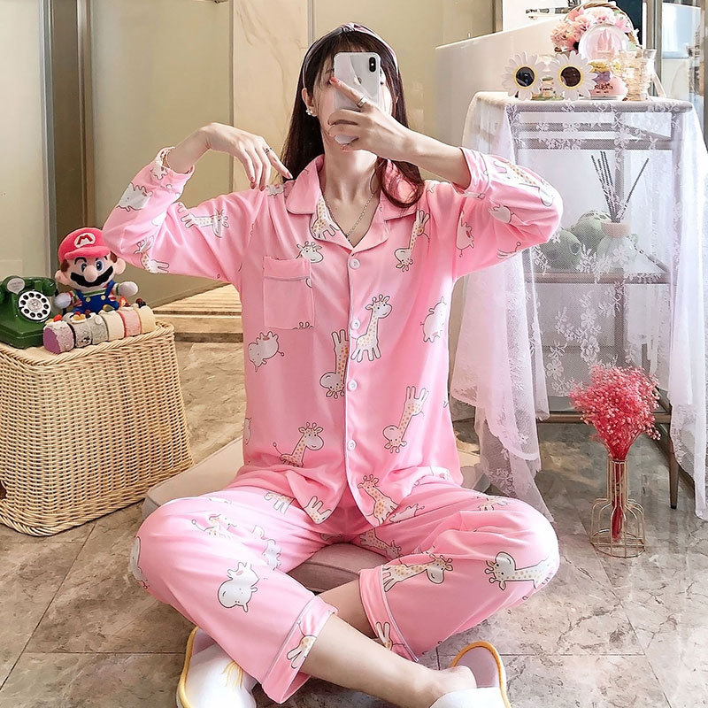 Cardigan long à motif girafe en poudre S