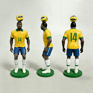 Équipe nationale du Brésil # Figurine en métal <span class=keywords><strong>de</strong></span> 14 joueurs <span class=keywords><strong>de</strong></span> football frappant le ballon, statue <span class=keywords><strong>de</strong></span> football <span class=keywords><strong>de</strong></span> collection - Product Image 1