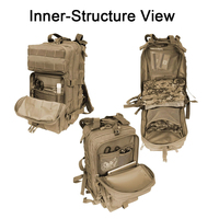 Sac à dos tactique unisexe avec panneau dorsal souple, coussin d'air, ceinture de taille, plusieurs compartiments pour le camping en plein air, la randonnée, les voyages