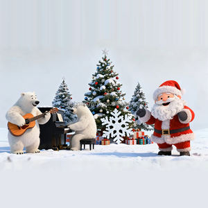 مركز تسوق نافذة أتريوم مشهد عيد الميلاد سانتا كلوز الدب القطبي التحريك - Product Image 2