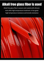 Manchon en fibre de verre recouvert de caoutchouc silicone résistant à la chaleur, isolation diélectrique en silicone haute température, manchons de protection en fibre de verre