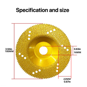 Disque diamanté de 100 mm (4 pouces) pour meuleuse d'angle, idéal pour le marbre, la pierre, la céramique, le quartz, le jade, les carreaux, le métal et le fonte - Product Image 5