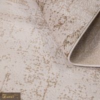 Tapis Turc Abstrait Moderne Effet Vieilli LandScopeTech, Tissé Wilton Haute Densité, Antidérapant avec Support en Jute, Aspect Soie, Écologique