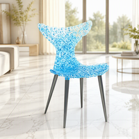 Chaise de salle à manger queue de sirène en polycarbonate transparent, siège ergonomique, mobilier d'appoint moderne pour la maison, l'hôtel et le restaurant