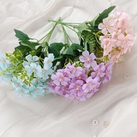 5 Fourchette 30CM Hortensias En Soie Artificielle Fleur Real Touch Hortensias pour la Fête De Mariage De Noël Nouvel An Décor À La Maison