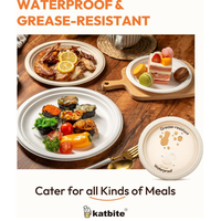 Plateau alimentaire vert personnalisé de 9 pouces, 100% compostable, biodégradable, en bagasse de canne à sucre, assiettes jetables pour la restauration