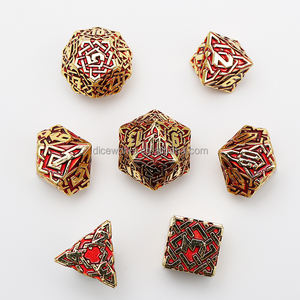 Vente en gros de dés polyédriques en alliage de zinc pour donjons et dragons jeux de société 7 pièces avec emballage en métal - Product Image 2