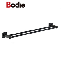 Porte-serviettes de salle de bain avec étagère, double support de montage, barre porte-serviettes pour salle de bain, montage mural