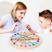 Nouveauté : Jeu de société éducatif en bois pour démêler les nœuds de corde, jeu de logique amusant, jouet de table pour l'apprentissage et l'entraînement cérébral des enfants