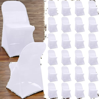 Housses de chaise de salle à manger extensibles en Spandex et Polyester, ajustées, pliables, à devant plat, amovibles et lavables pour banquets et événements