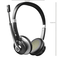Casque sans fil supra-auriculaire ENC avec micro, bouton de réponse/raccrochage, son clair pour les appels Zoom et de bureau