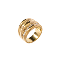 Bague Gaovo double couche en acier inoxydable motif écaille de poisson pour homme, minimaliste avec pierre incrustée, empilable, bijou tendance pour le quotidien