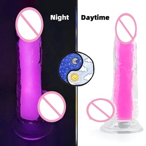 Çift faiz yetişkin seks ürünleri kadın masturbator TPE floresan penis ışık yapay penis üzerinde kayış - Product Image 5