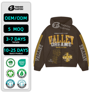 เสื้อฮู้ดดี้ผู้ชายสไตล์สตรีทแวร์สำหรับฤดูหนาว ผ้าฟลีซหนา 500GSM ทรงโอเวอร์ไซส์ ทรงบ็อกซี่ฟิต ล้างสีแบบแอซิดวอช แต่งลายตัวอักษร ผ้าฝ้าย 100% - Product Image 1